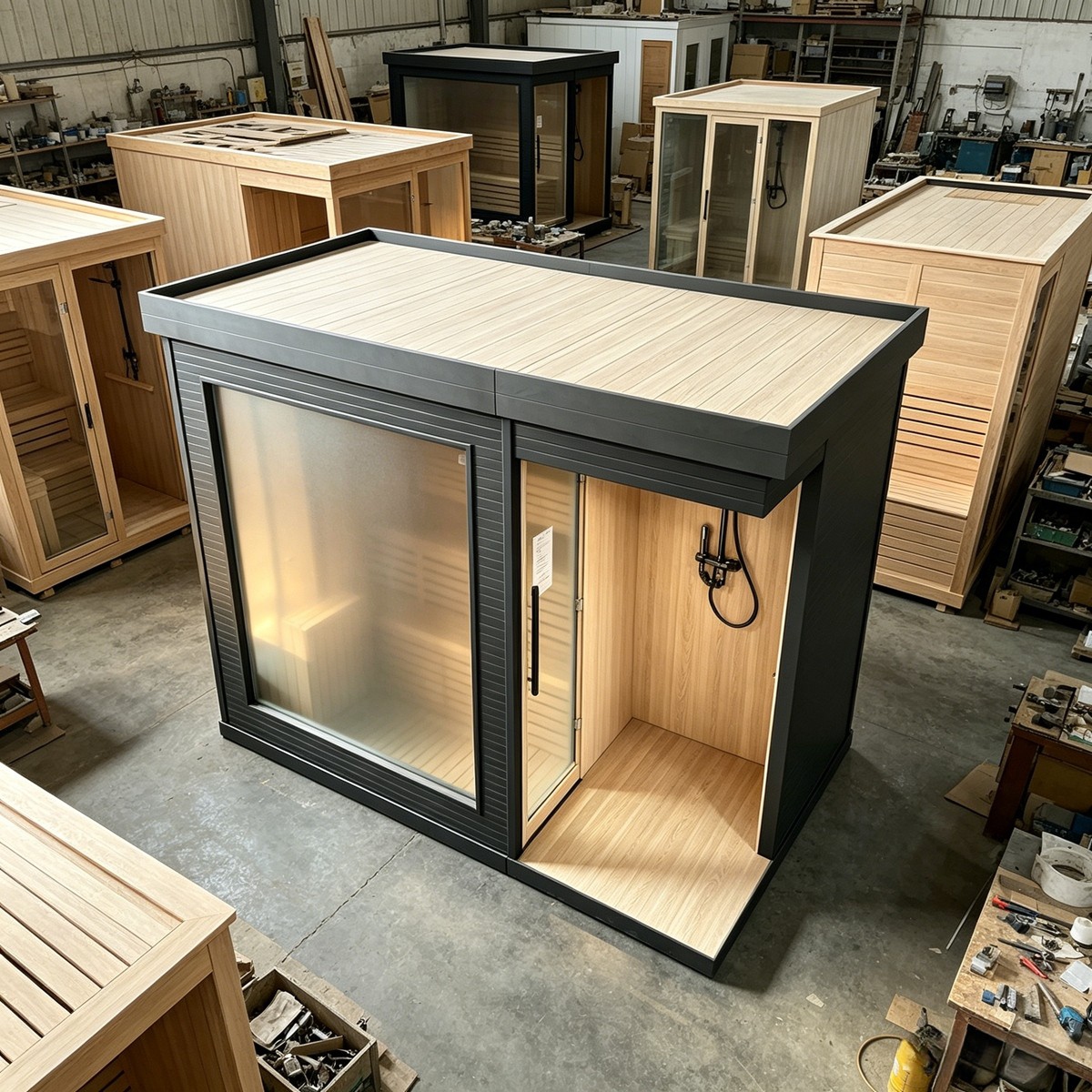 Frosted-Glass Sauna and Open Shower Suite CSA-942 reference view 4