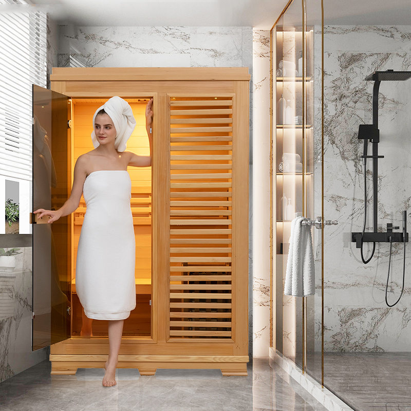 Compact Indoor Sauna with Louvered Front Panel CSA-944 reference view 5