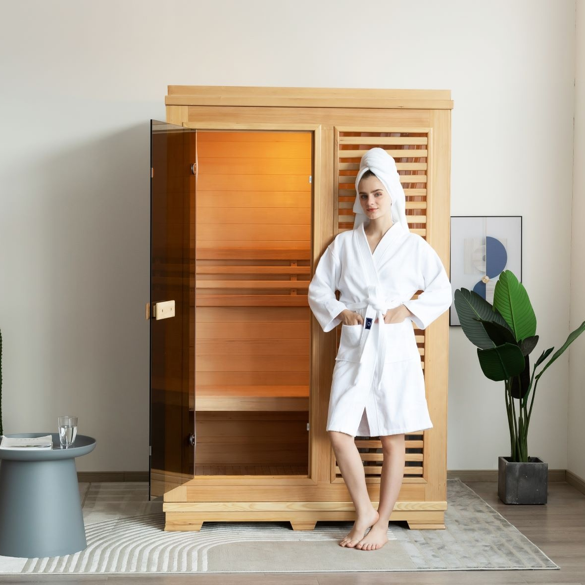 Compact Indoor Sauna with Louvered Front Panel CSA-944 reference view 6