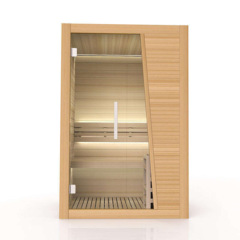 Compact Glass-Corner Indoor Sauna Cabin CSA-946 reference view 2