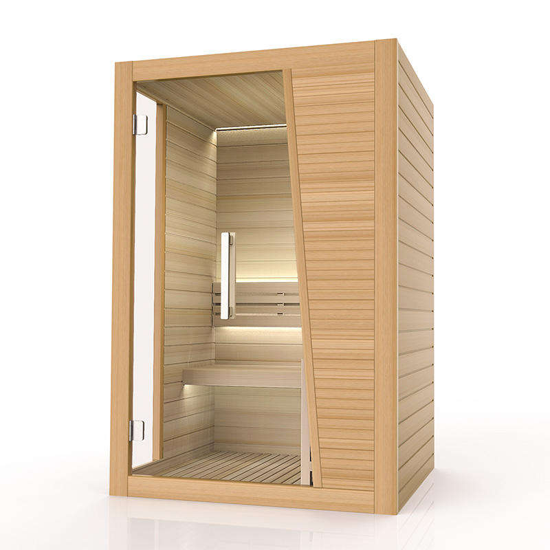 Compact Glass-Corner Indoor Sauna Cabin CSA-946 reference view 5