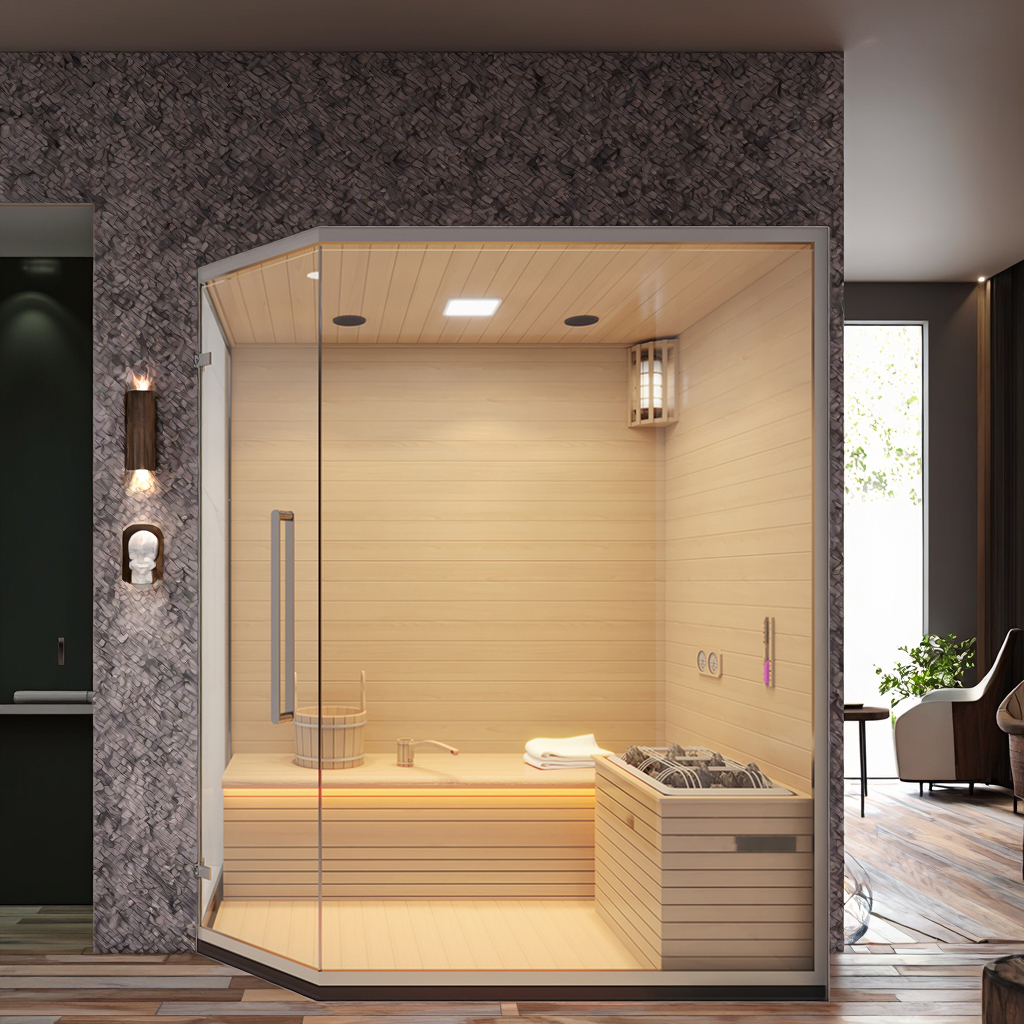 Three-Person Full-Glass Indoor Traditional Sauna CSA-949 reference view 4