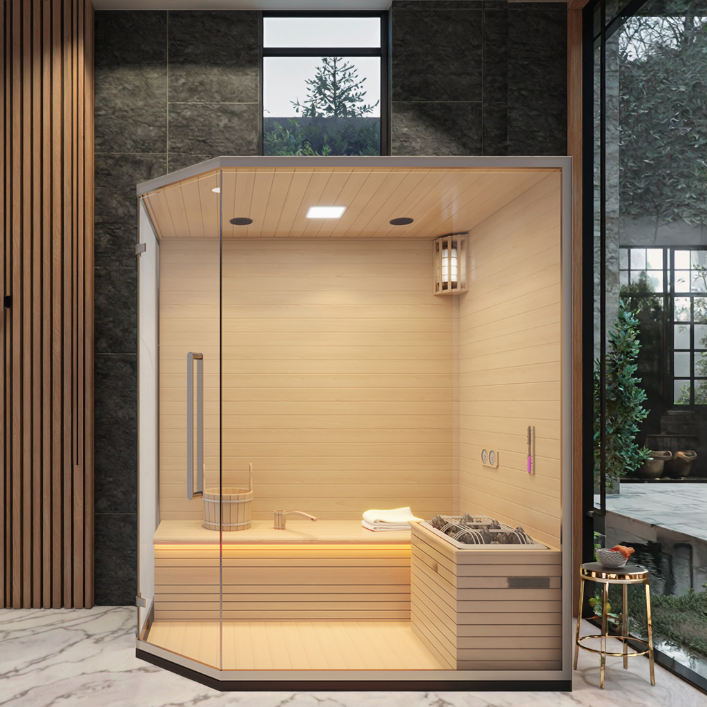 Three-Person Full-Glass Indoor Traditional Sauna CSA-949 reference view 5