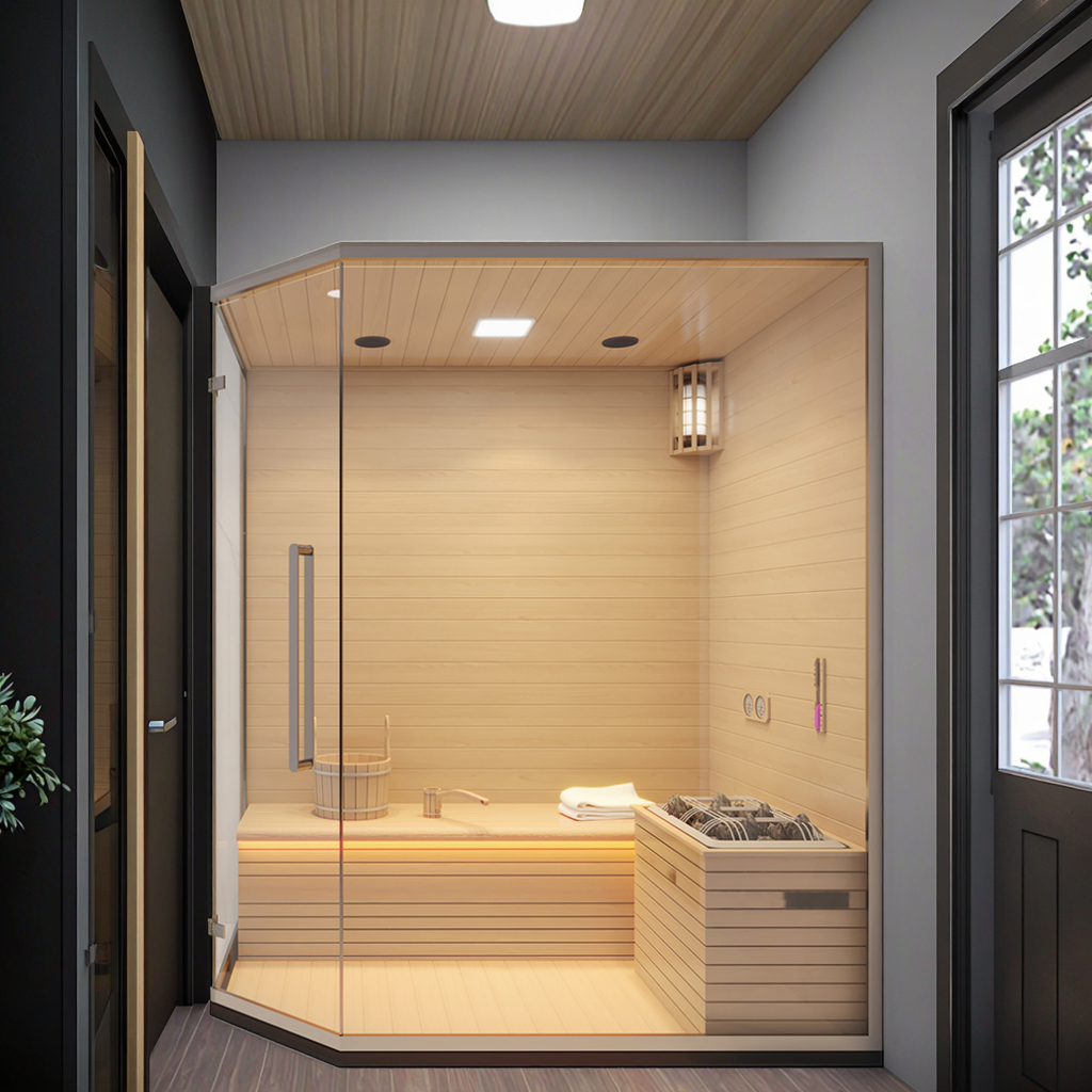 Three-Person Full-Glass Indoor Traditional Sauna CSA-949 reference view 6