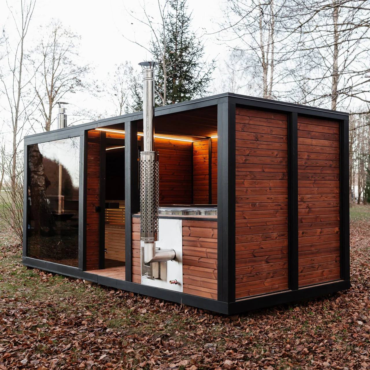 Outdoor Sauna and Soaking Tub Combination Cabin CSA-954 reference view 4