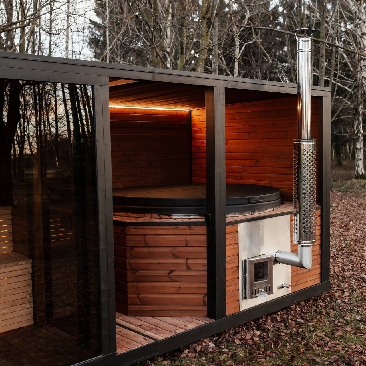 Outdoor Sauna and Soaking Tub Combination Cabin CSA-954 reference view 5