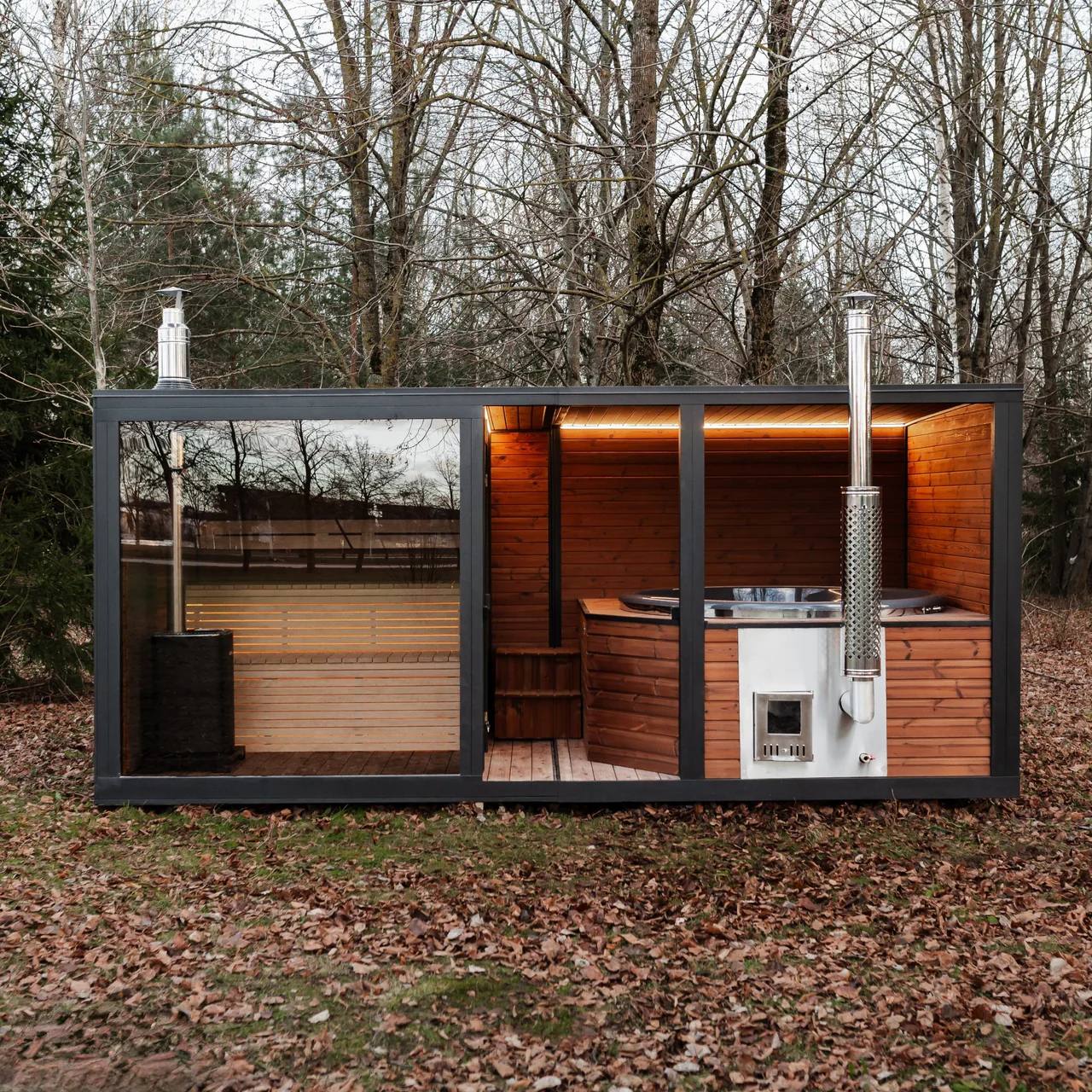 Outdoor Sauna and Soaking Tub Combination Cabin CSA-954 reference view 6