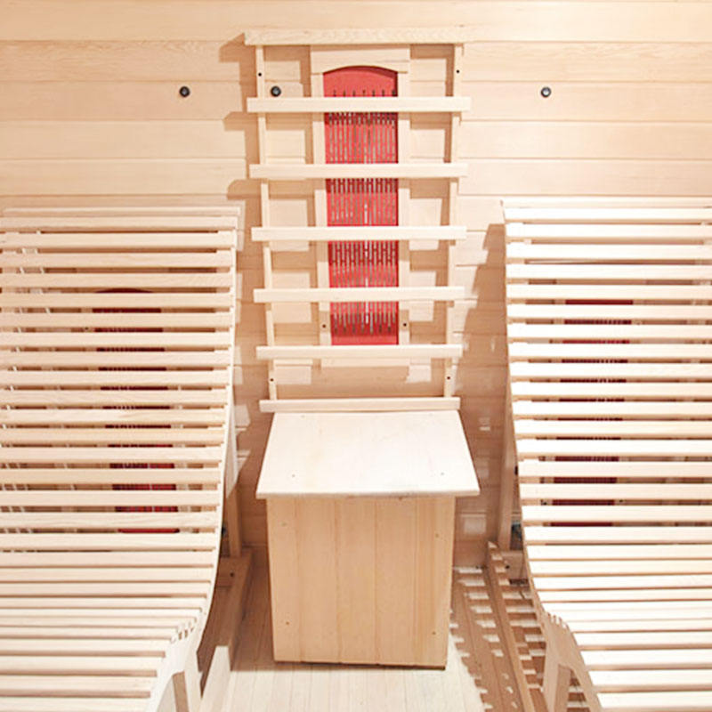 Twin-Lounger Red Cedar Infrared Sauna with Circular Windows CSA-955 reference view 5