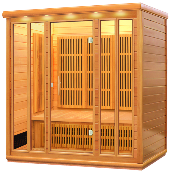 Four-Seat Cedar Infrared Cabin with Symmetrical Glass Facade CSA-959 reference view 2