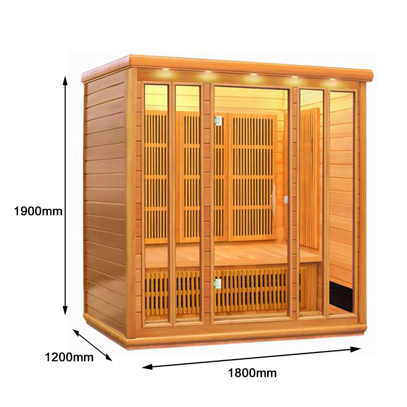 Four-Seat Cedar Infrared Cabin with Symmetrical Glass Facade CSA-959 reference view 3