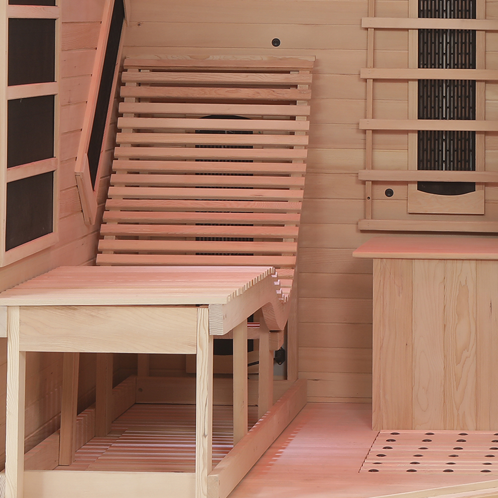 Reclined-Seat Corner Infrared Sauna with Curved Window CSA-960 reference view 5