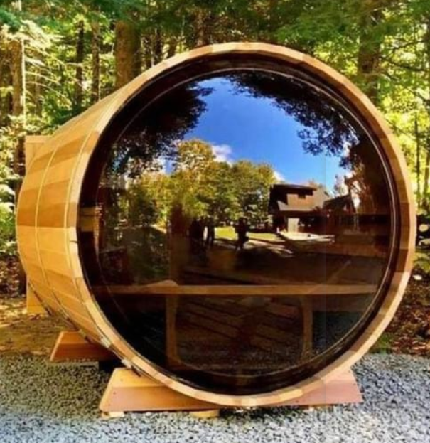 Circular Panorama Barrel Sauna with Electric Stone Heater CSA-963 reference view 6