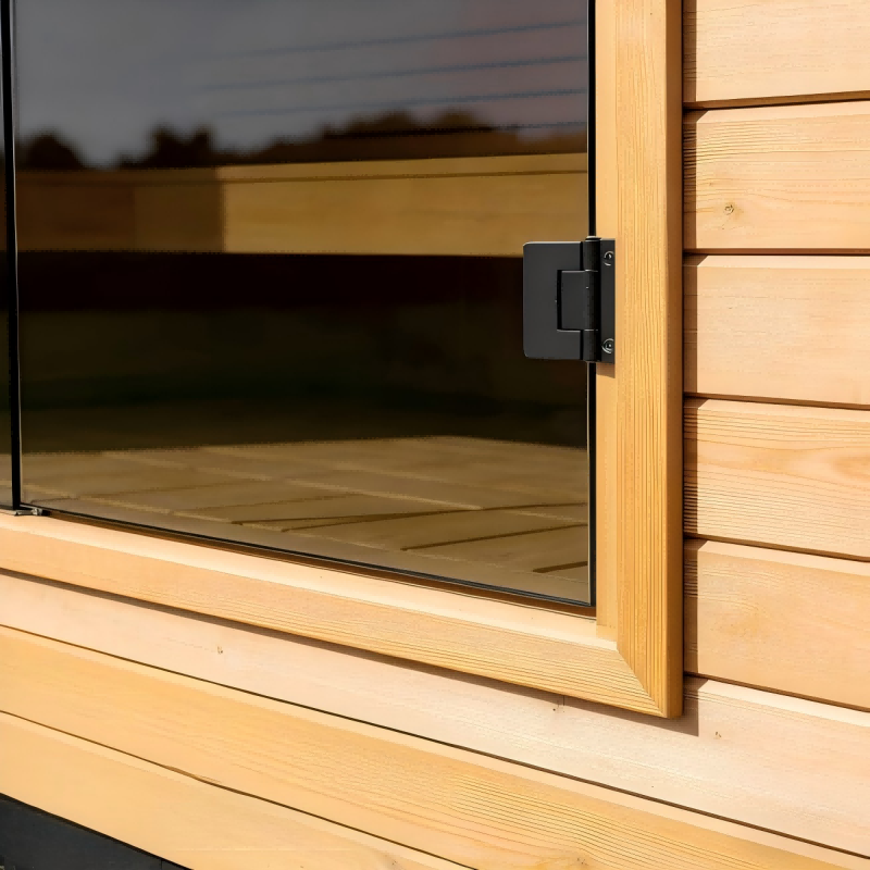 Black Compact Sauna Cabin with Panoramic Corner Glazing CSA-964 reference view 6