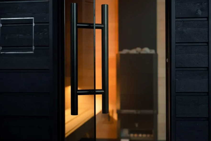 Black Cedar Outdoor Sauna with Deep Roof Overhang CSA-965 reference view 6