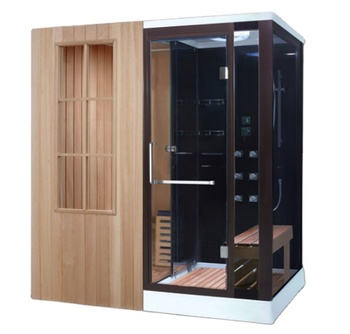 Sauna and Shower Combination Room with Dual Glass Doors CSA-967 reference view 3