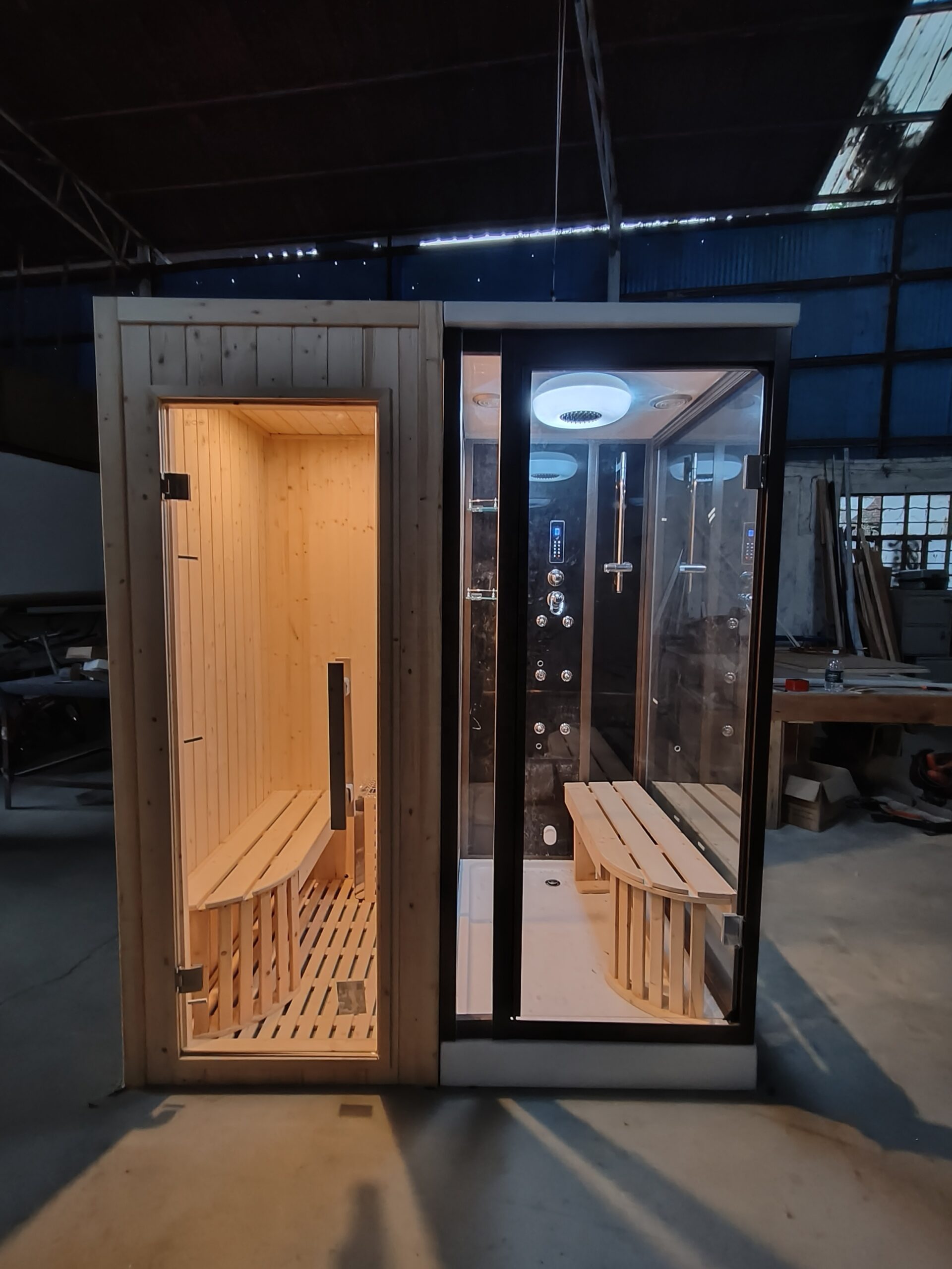 Sauna and Shower Combination Room with Dual Glass Doors CSA-967 reference view 6