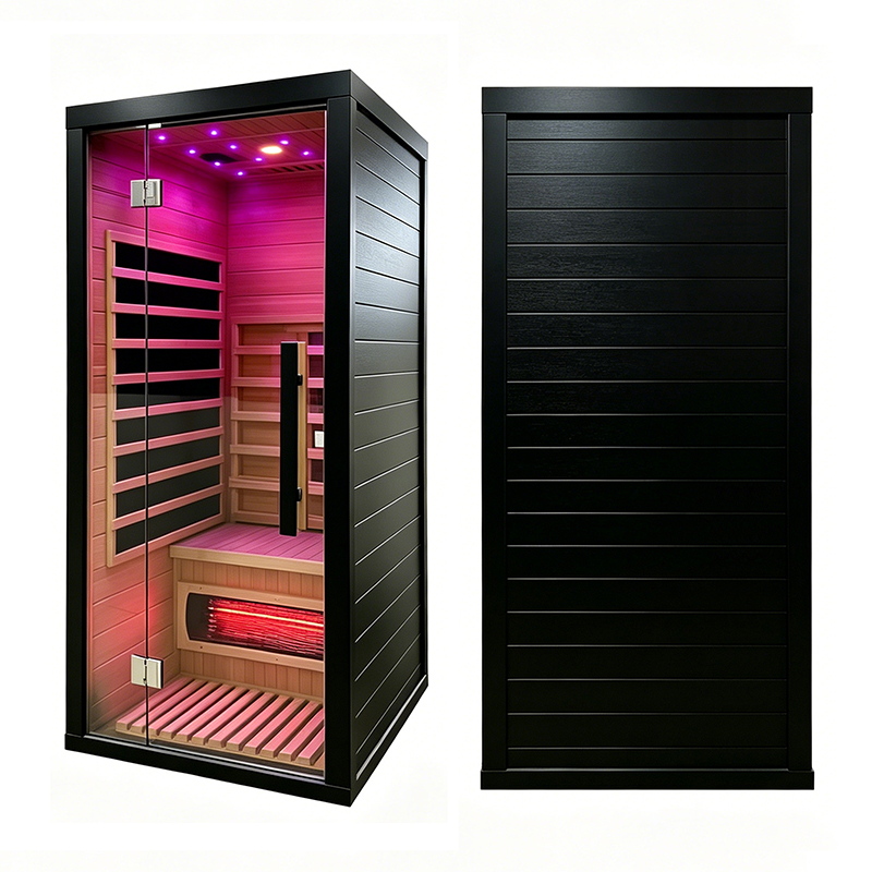 Black Hybrid Infrared Sauna with Red-Light Ceiling CSA-968 reference view 4