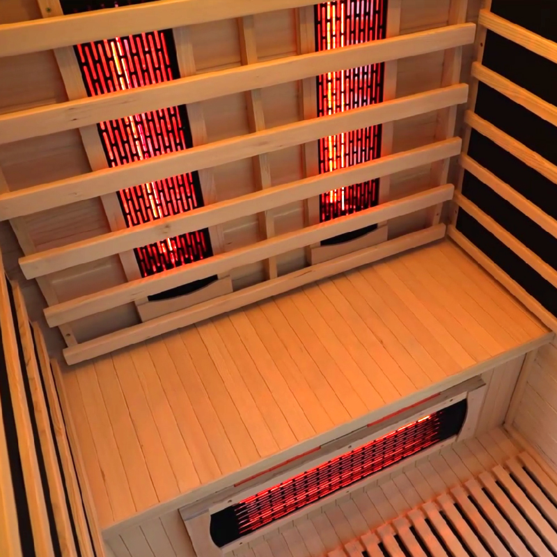 Black Hybrid Infrared Sauna with Red-Light Ceiling CSA-968 reference view 5