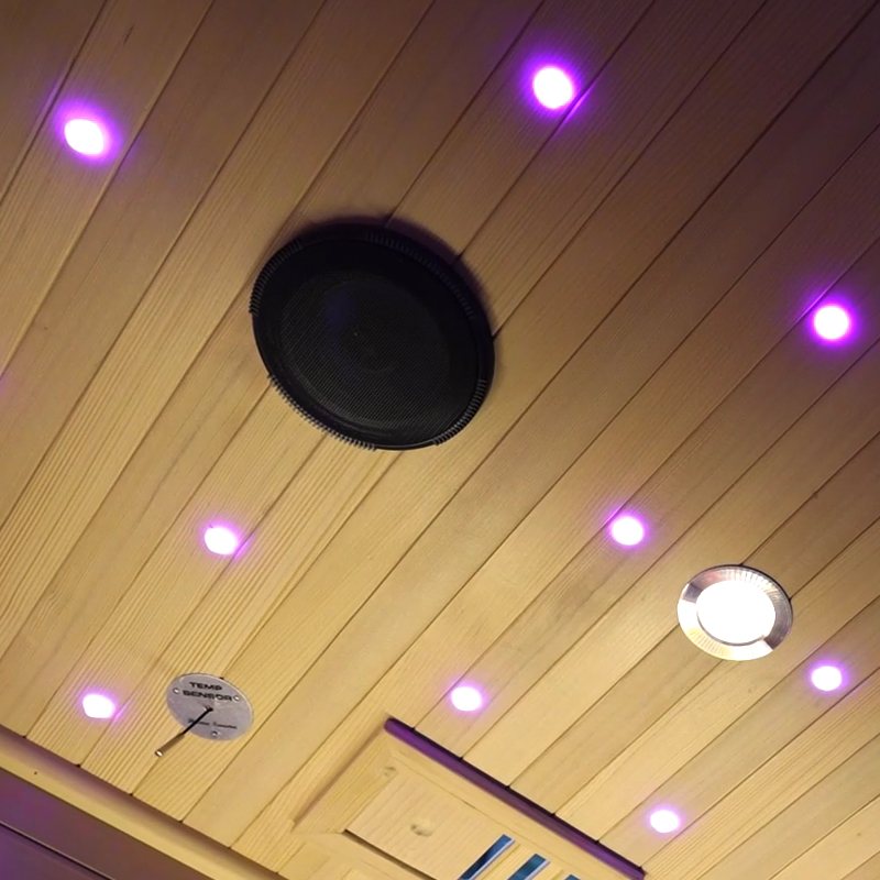 Black Hybrid Infrared Sauna with Red-Light Ceiling CSA-968 reference view 6