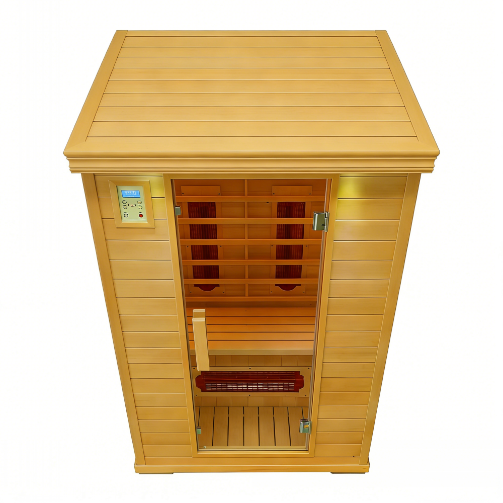 Two-Person Hemlock Infrared Sauna with Full-Glass Door CSA-970 reference view 2