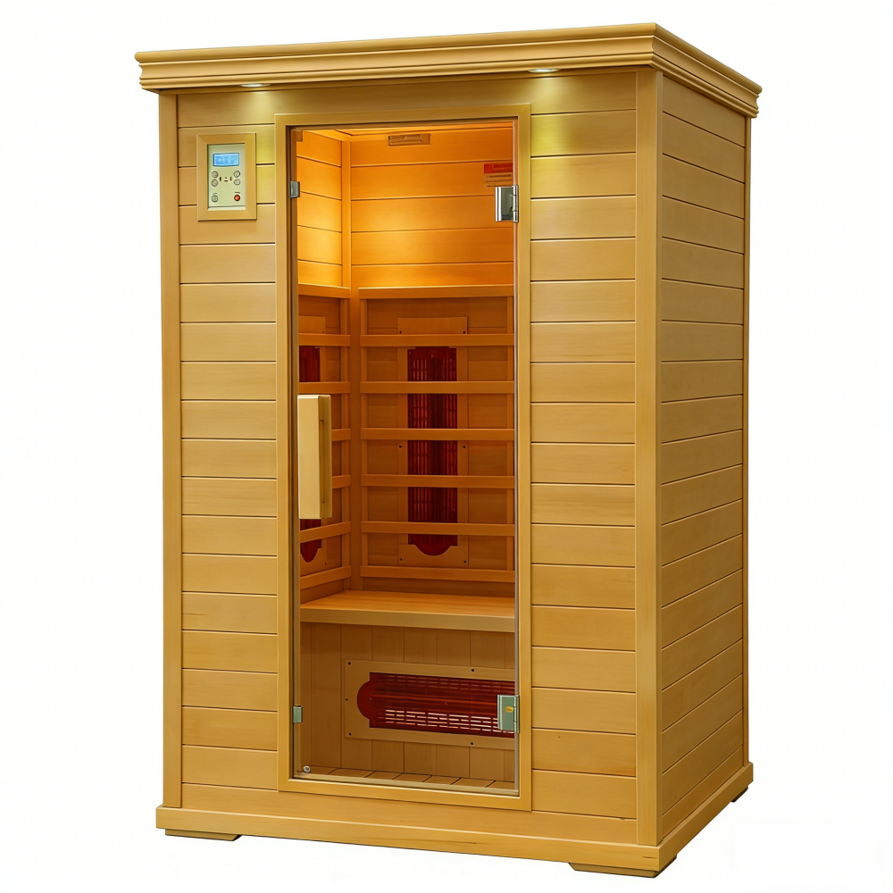 Two-Person Hemlock Infrared Sauna with Full-Glass Door CSA-970 reference view 3