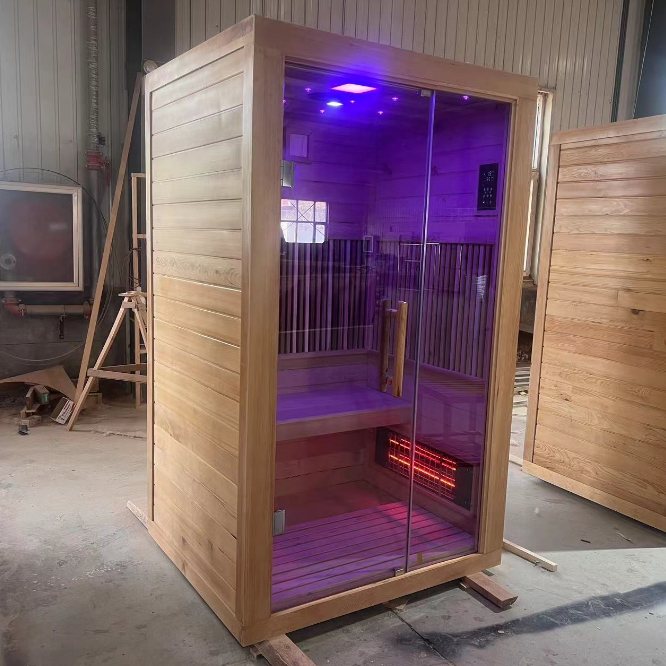 Single-Person Infrared Sauna with Full Glass Door product image