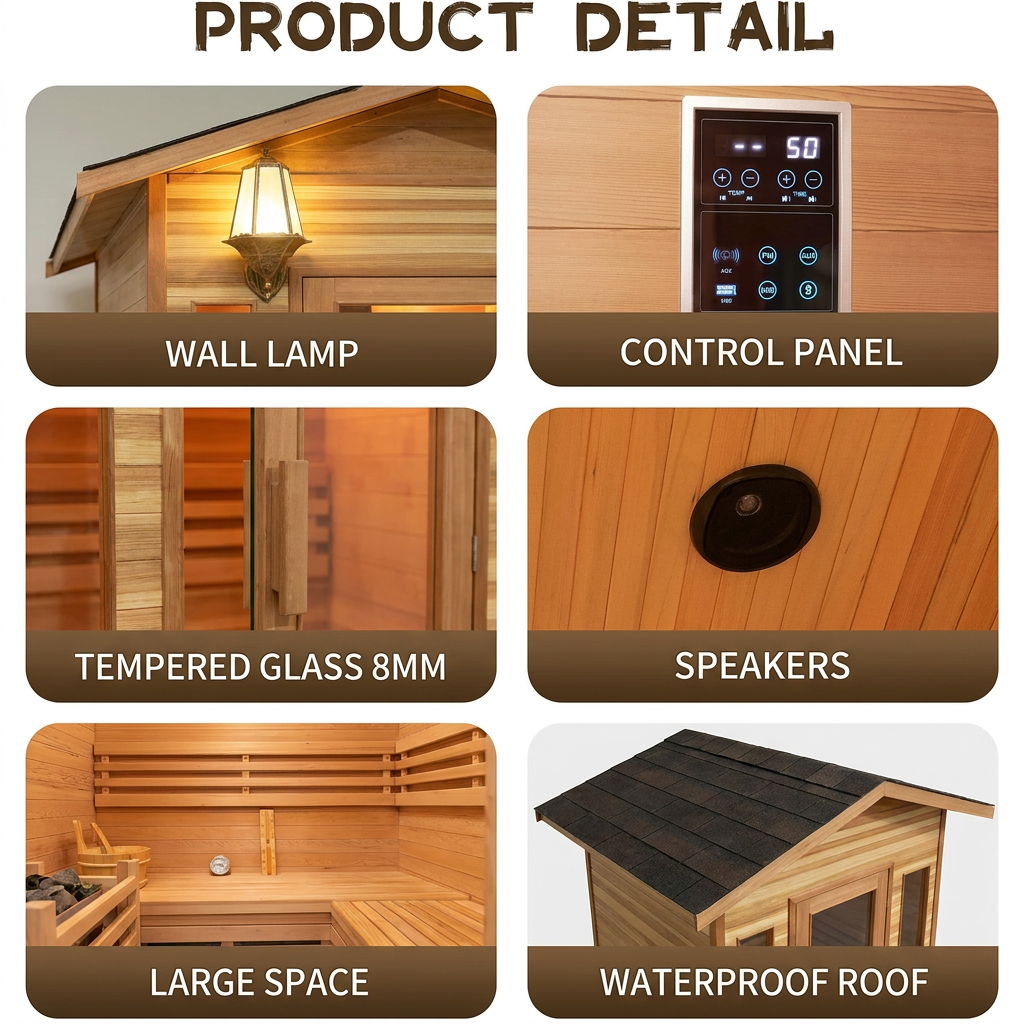 Compact Cedar Garden Sauna with Gable Roof CSA-977 reference view 3