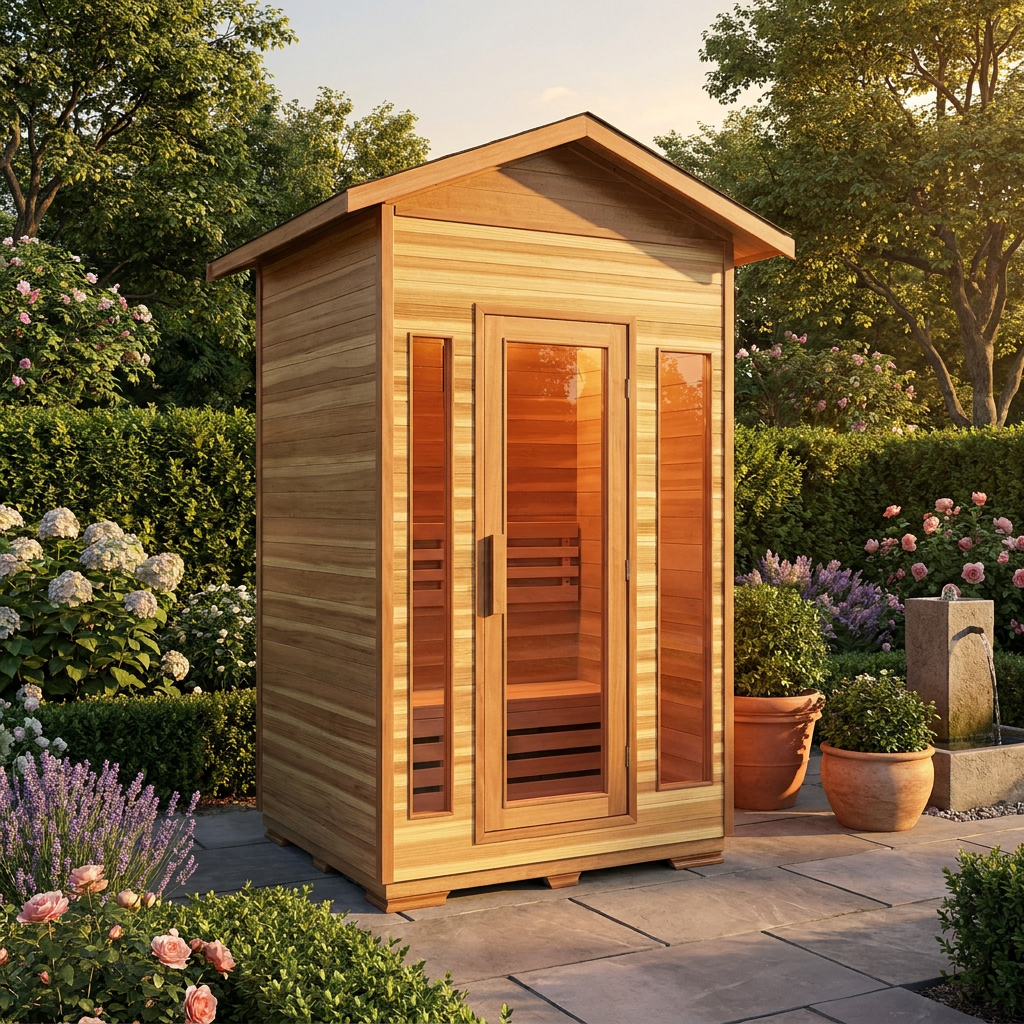 Compact Cedar Garden Sauna with Gable Roof CSA-977 reference view 6