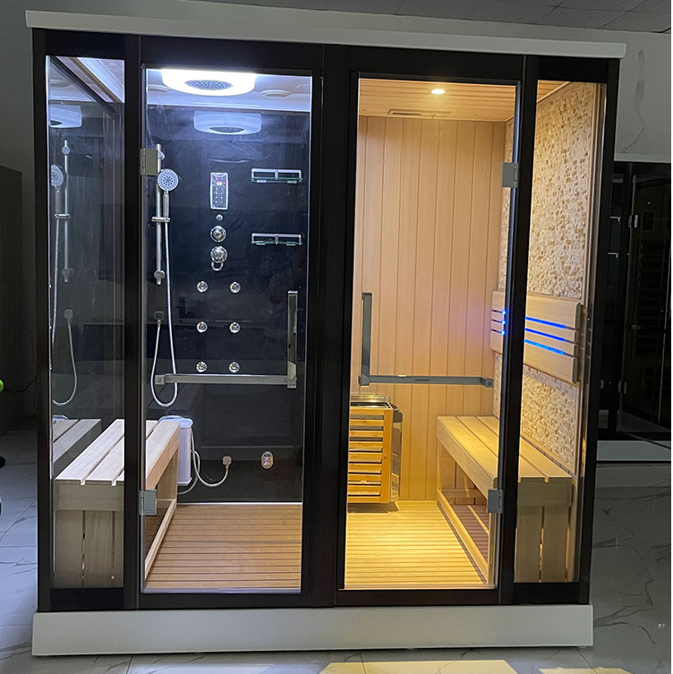 Sauna and Shower Combination Cabin with Dual Glass Bays product image