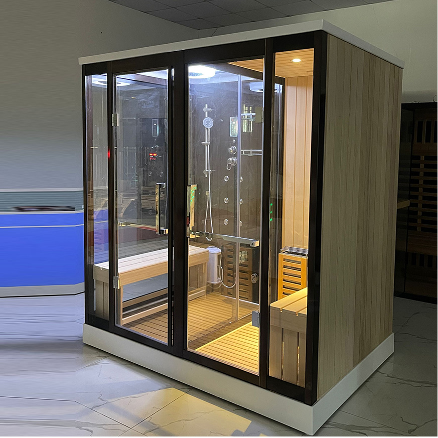 Sauna and Shower Combination Cabin with Dual Glass Bays CSA-980 reference view 3