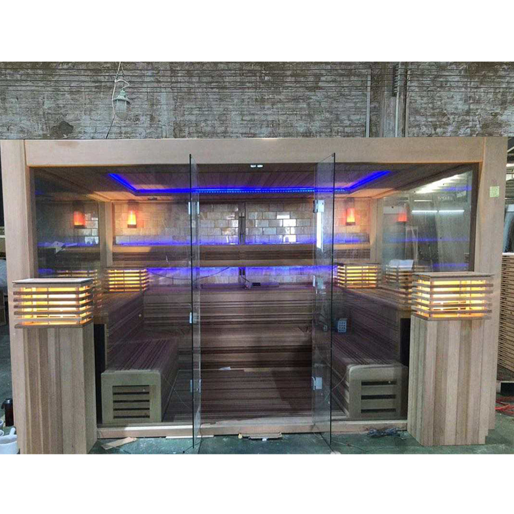 Commercial Salt-Wall Sauna with Full-Width Glass Front CSA-982 reference view 3