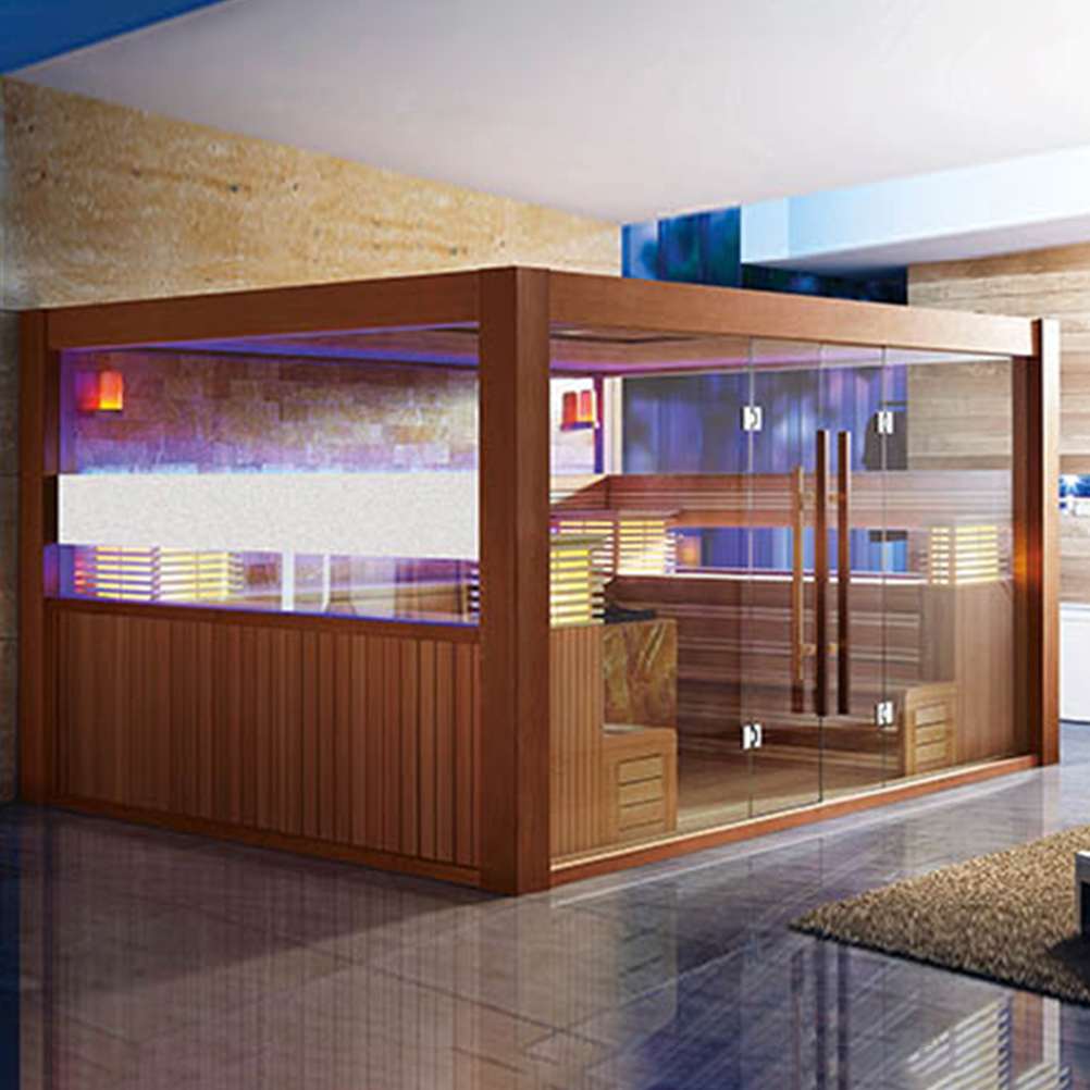 Commercial Salt-Wall Sauna with Full-Width Glass Front CSA-982 reference view 6