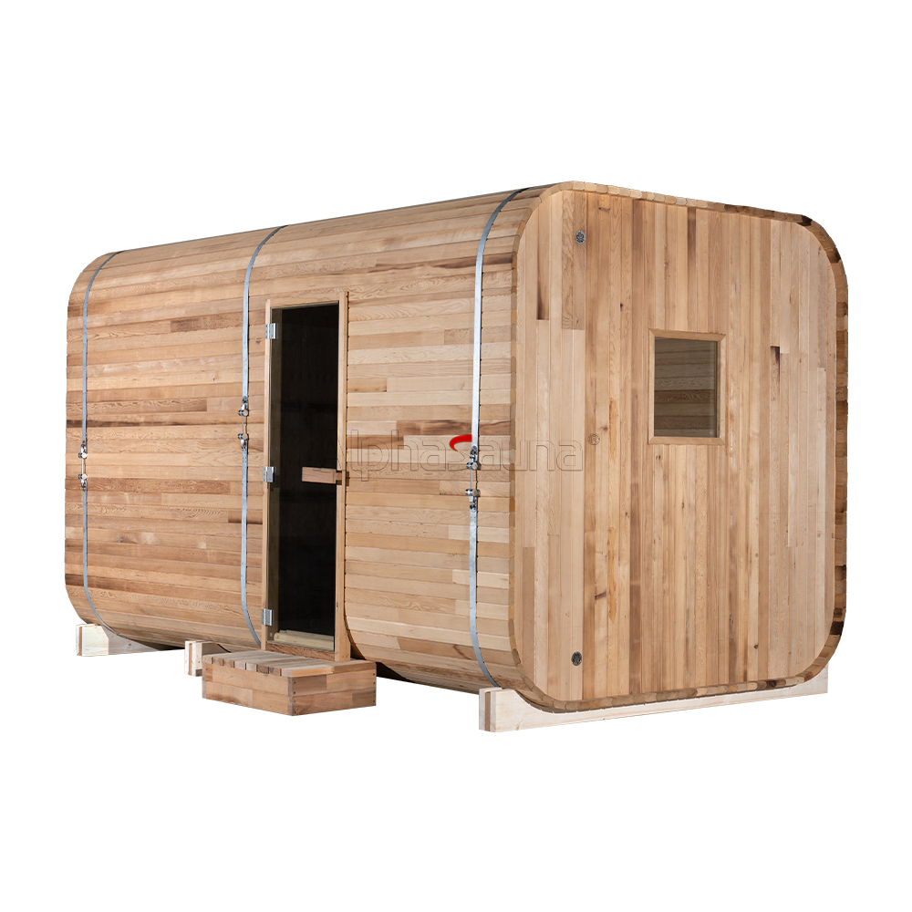 Wood-Burning Barrel Sauna with Entry Vestibule CSA-983 reference view 4