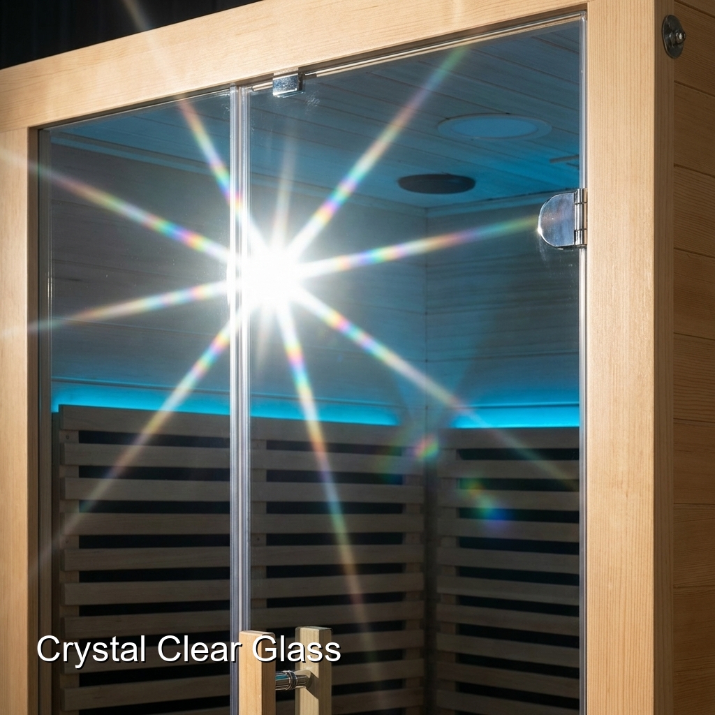 Single-Person Hemlock Infrared Sauna with Full-Glass Door and Dual Lighting CSA-985 reference view 2