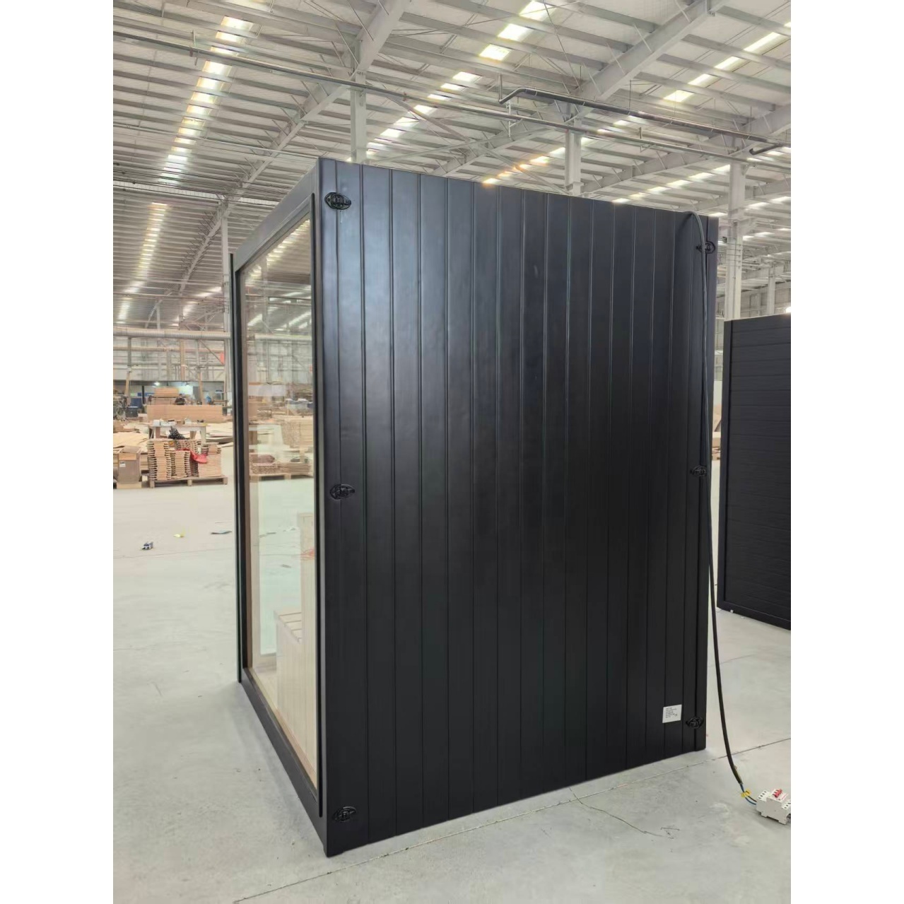 Black Single-Person Infrared Sauna Pod with Red Light Panel CSA-986 reference view 4