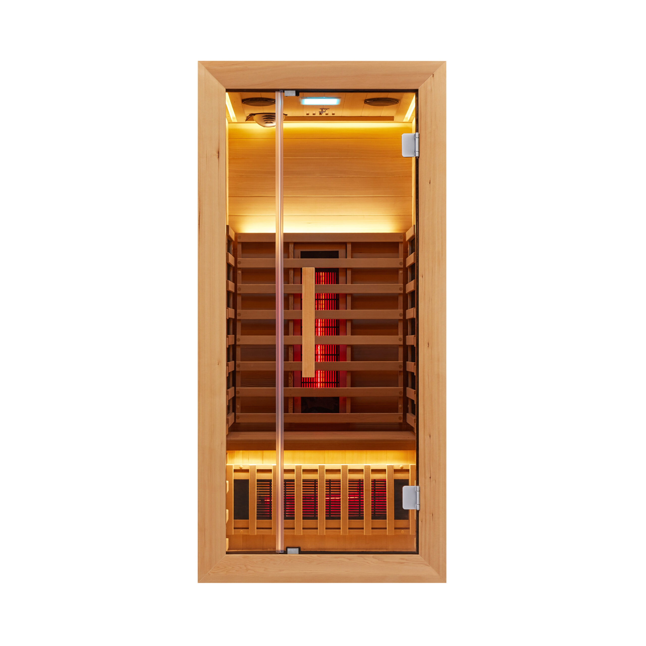 Single-Person Hemlock and Cedar Infrared Sauna with Light Therapy product image