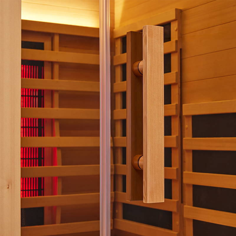 Single-Person Hemlock and Cedar Infrared Sauna with Light Therapy CSA-988 reference view 2