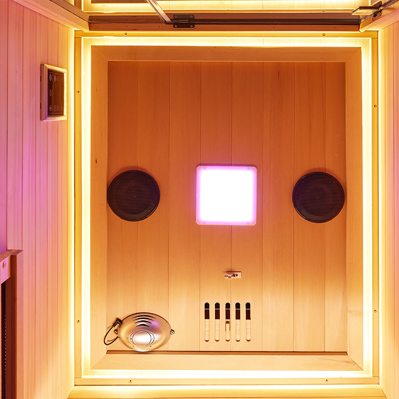 Single-Person Hemlock and Cedar Infrared Sauna with Light Therapy CSA-988 reference view 5