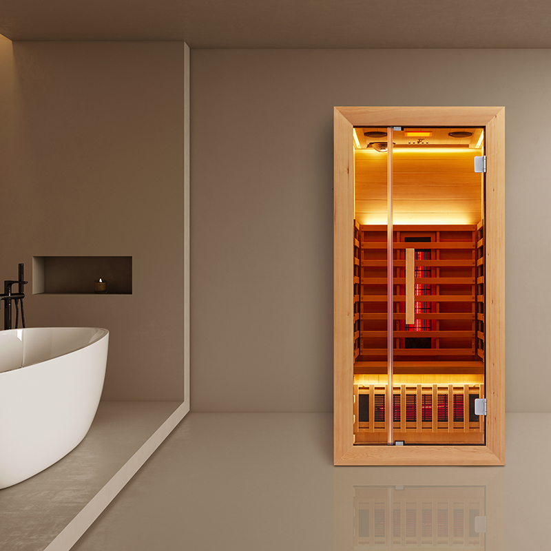 Single-Person Hemlock and Cedar Infrared Sauna with Light Therapy CSA-988 reference view 6