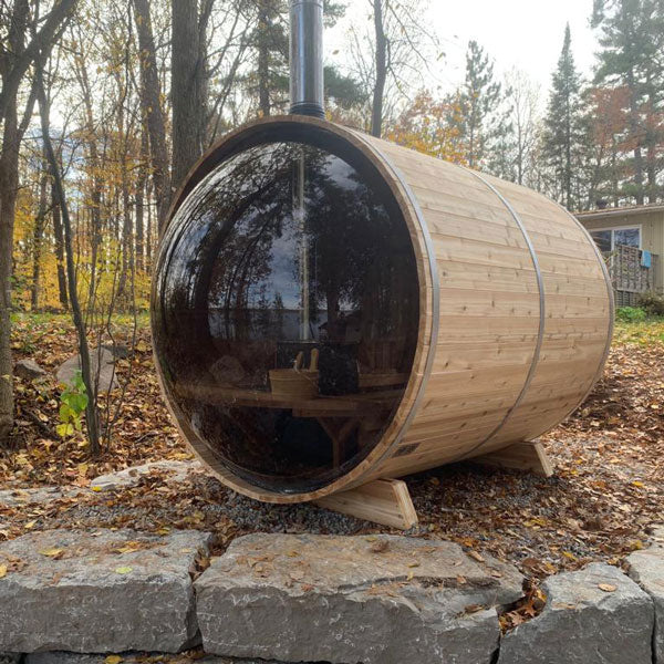 Panoramic Glass Barrel Sauna with Full-Round View CSA-989 reference view 6