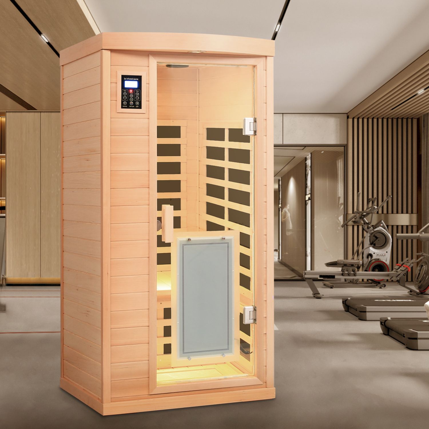 One-Person Hemlock Infrared Sauna with Lower-Leg Heating CSA-990 reference view 5
