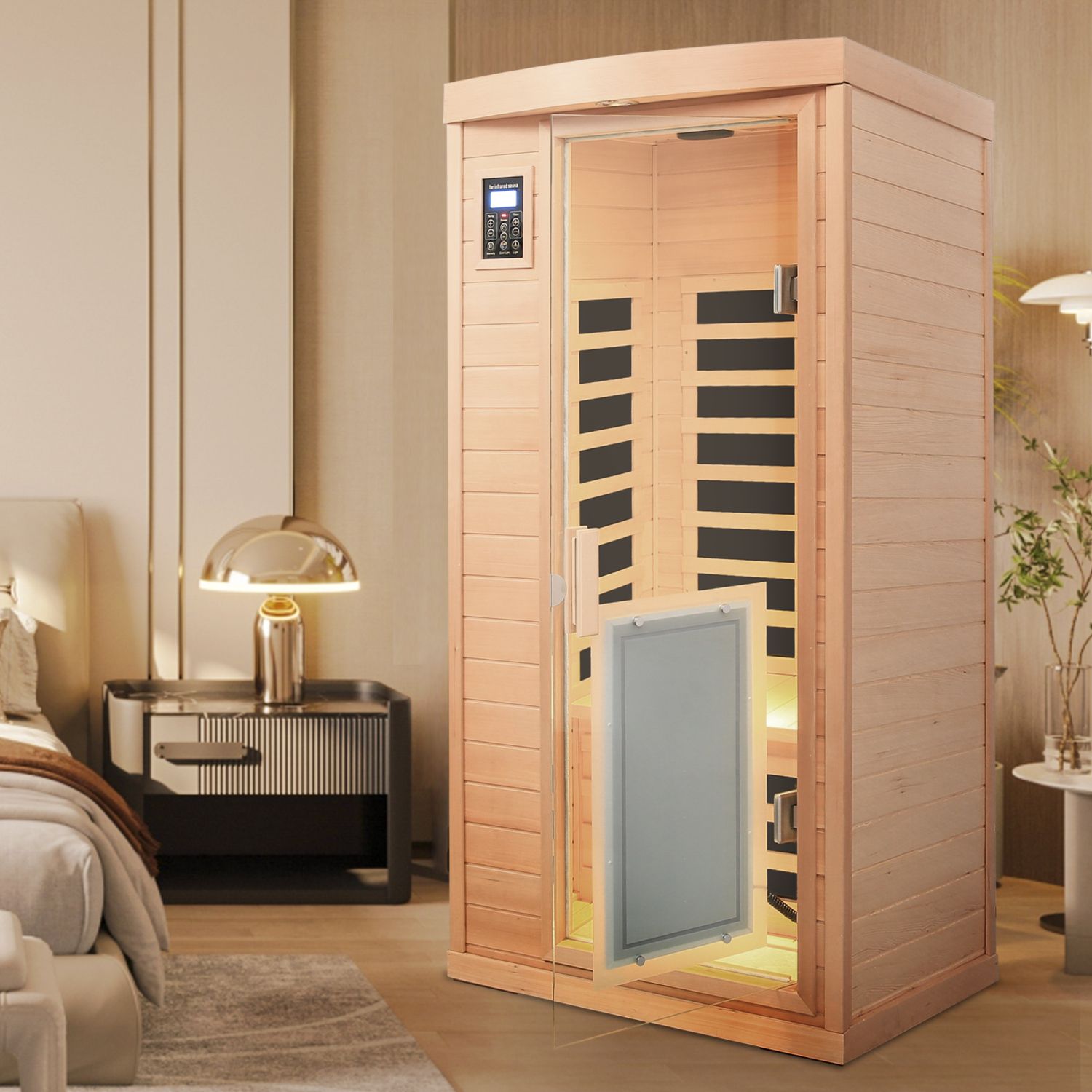 One-Person Hemlock Infrared Sauna with Lower-Leg Heating CSA-990 reference view 6