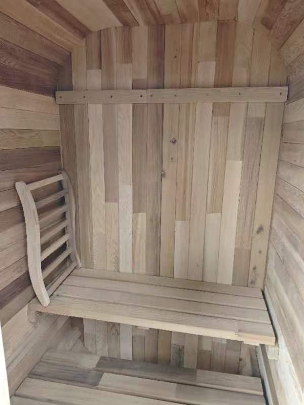 Single-Person Cedar Outdoor Sauna Pod with Rounded Corners CSA-991 reference view 4