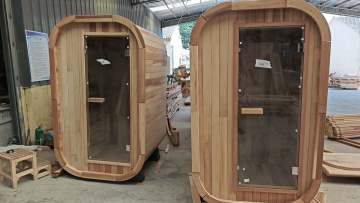 Single-Person Cedar Outdoor Sauna Pod with Rounded Corners CSA-991 reference view 5