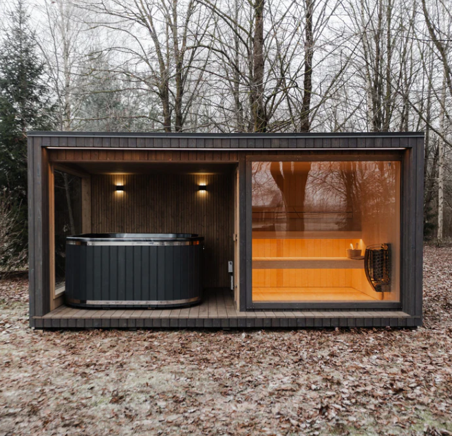Outdoor Sauna and Cold Plunge Pavilion with Panoramic Glass product image