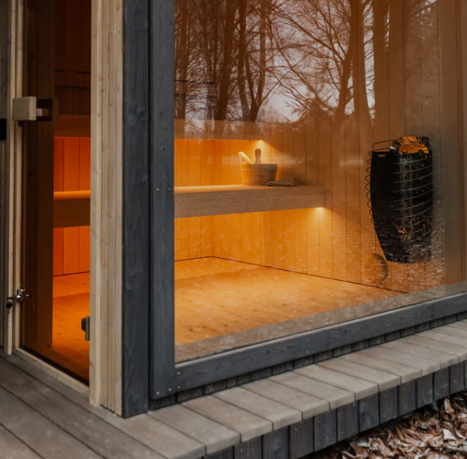 Outdoor Sauna and Cold Plunge Pavilion with Panoramic Glass CSA-993 reference view 5