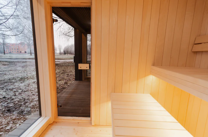 Outdoor Sauna and Cold Plunge Pavilion with Panoramic Glass CSA-993 reference view 6