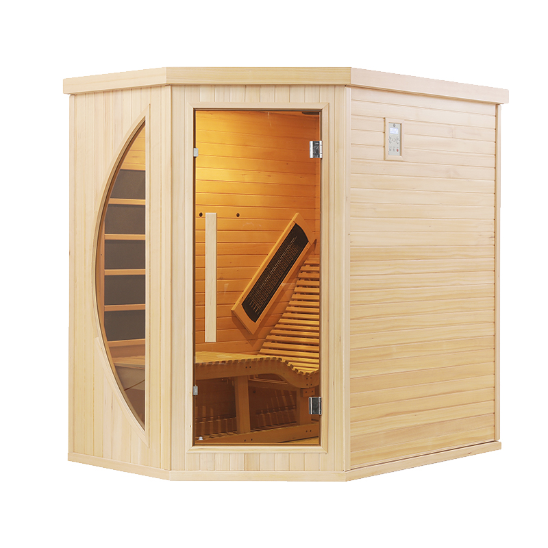 Single-Person Corner Infrared Sauna with Leaf-Shaped Side Glass product image