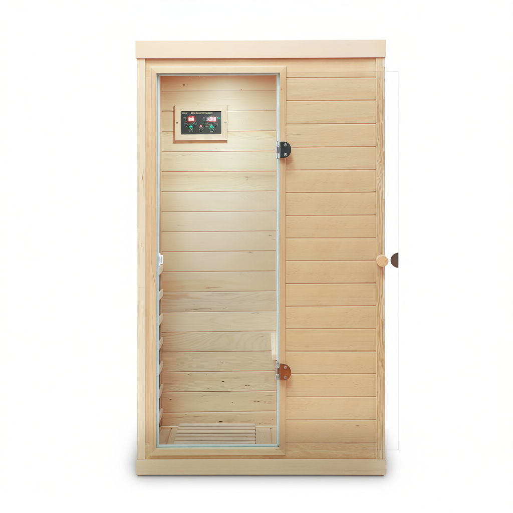 Narrow Single-Person Infrared Sauna with Privacy Front Panel product image
