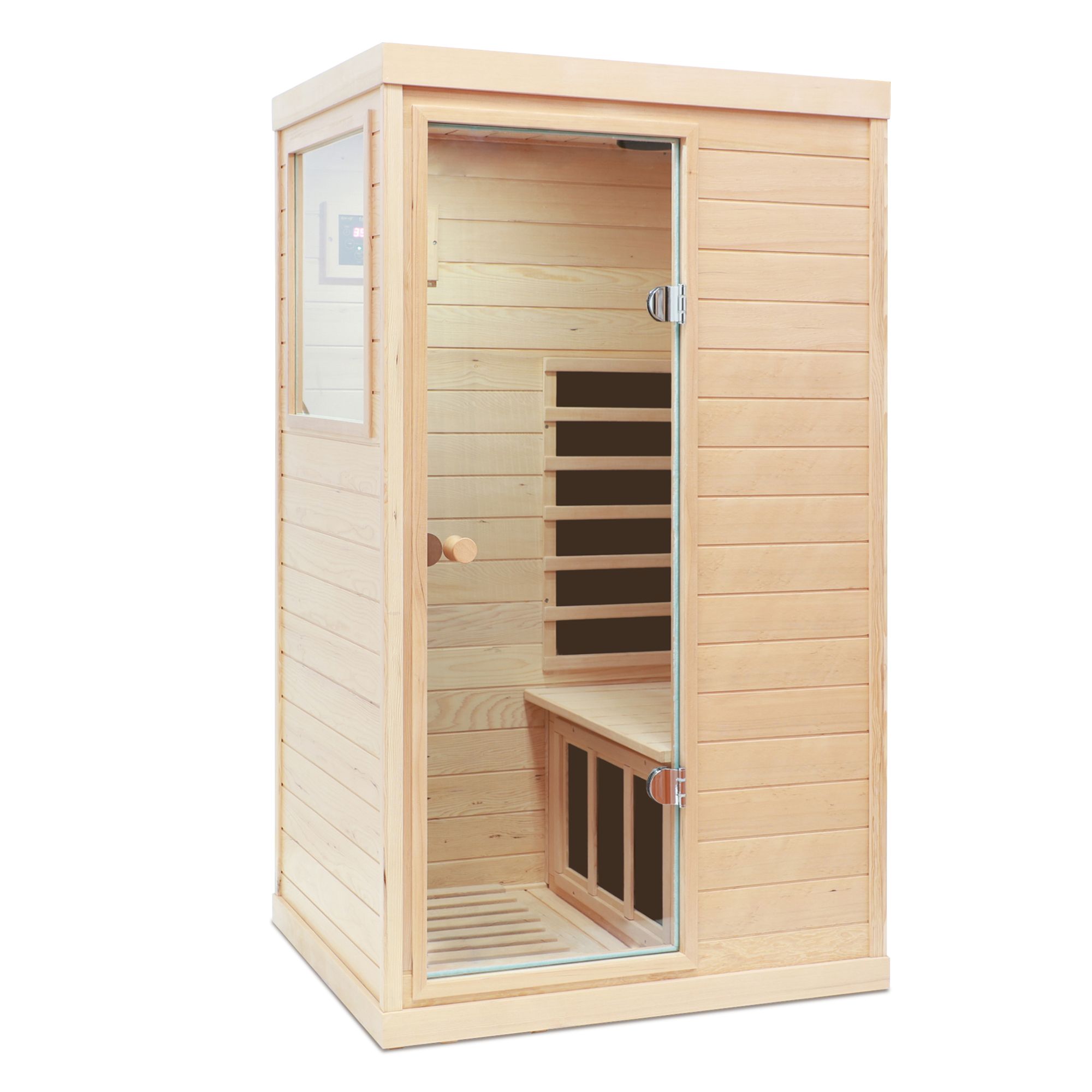 Narrow Single-Person Infrared Sauna with Privacy Front Panel CSA-998 reference view 4